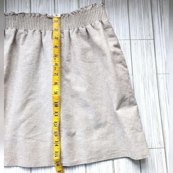 J. Crew Sparkle Linen and Cotton Blend Ruched Waist Mini Skirt in Coconut Sz 2 - Picture 9 of 11